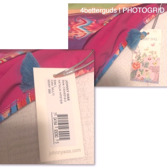 NEW Johnny Was Natalia Hipster Colorful Abstract Print Bikini Bottom Size LG 12 - Picture 4 of 16